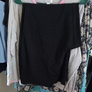 Black Pants with Asymmetrical Hem